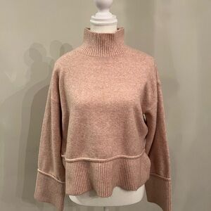 Marled Women's Soft Turtleneck Sweater - Light Pink